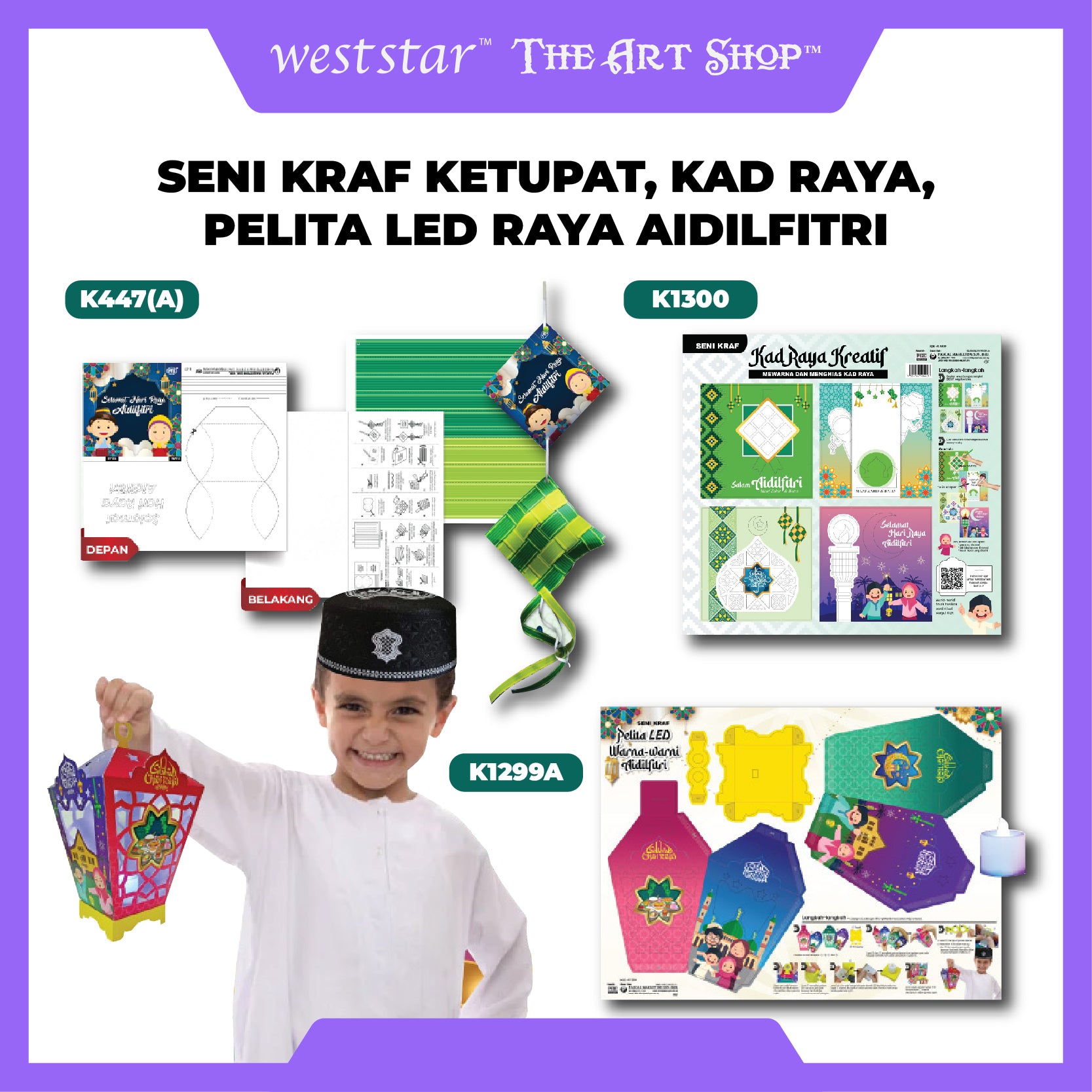 [WESTSTAR] Seni Kraf Ketupat, Kad Raya, Pelita LED Raya Aidilfitri / Art & Craft Kreatif Raya