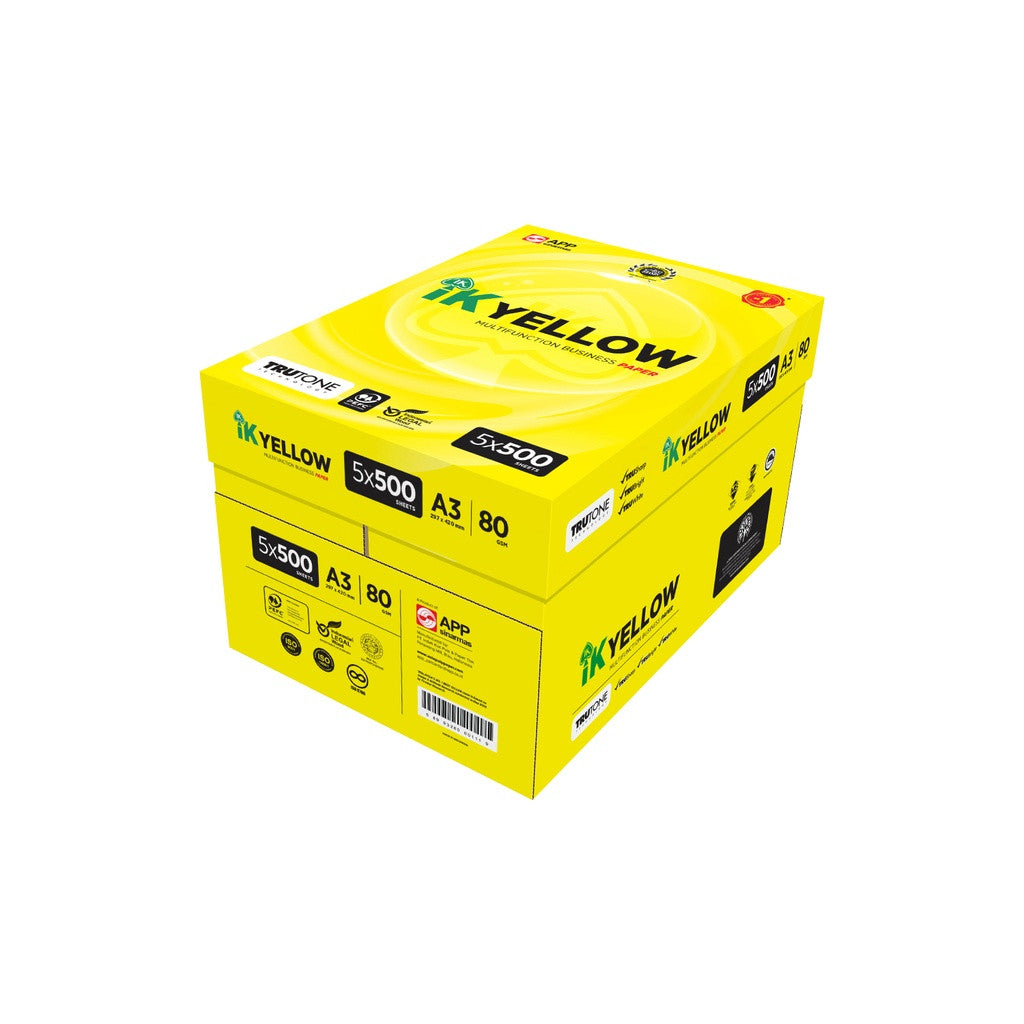 A3 80gsm IK Yellow Paper 500s 1 BOX (5 REAM)