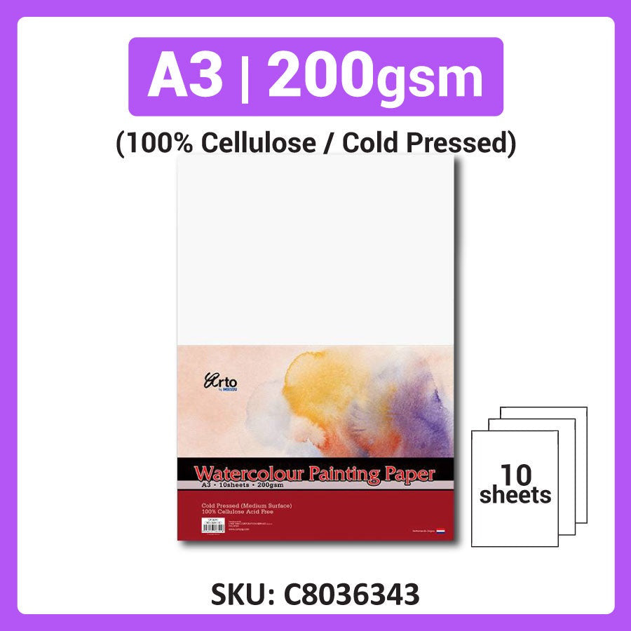 A3, A4 Campap Watercolor Paper (10 x Loose Sheet) | 200gsm / 300gsm