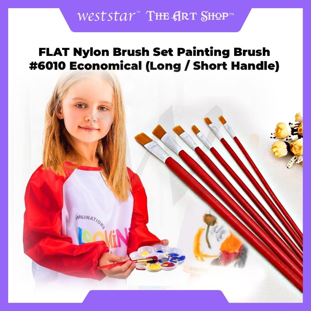 [WETAS] FLAT Nylon Brush Set Flat Brush Set Nylon Painting Brush - Economical (Long handle / Short Handle)