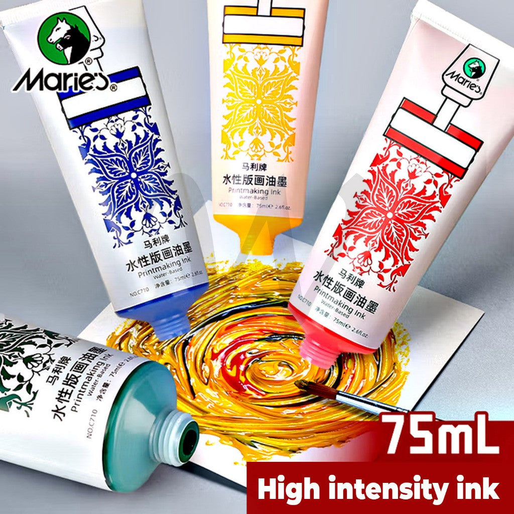 [WETAS] Marie’s C710 75ml Water-Based Printmaking Lino Ink For Lino Block Printing • Silk Screen • Creative Art Projects