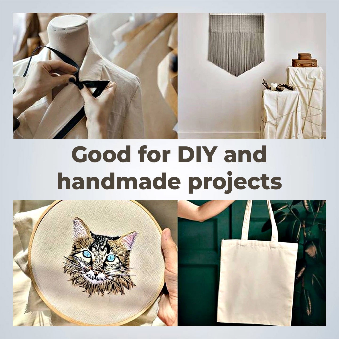 [WE-ARTS] Kain Belacu Plain Cotton Fabric Calico Fabric Kain Cotton DIY Kain Rentang Klasik - 96cm