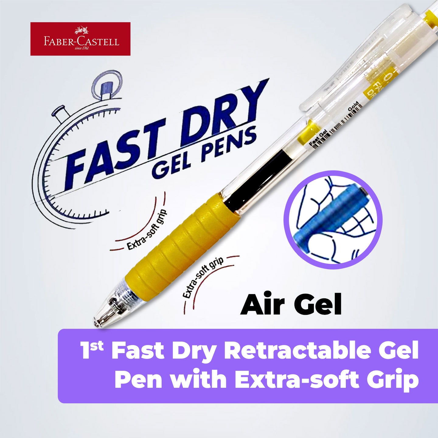 [WE-ARTS] Faber Fast Gel Pen Set of 4 colours / 6 colours