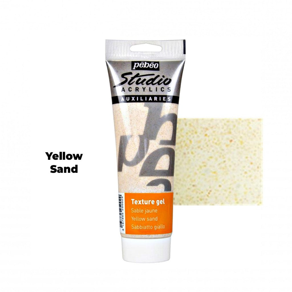 Pebeo Texture Gel (250ml) | BLACK, WHITE, RED, YELLOW SAND
