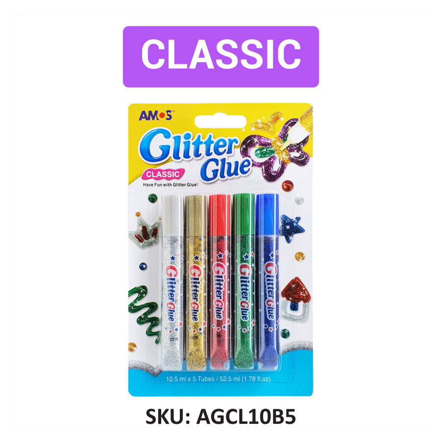 Amos Glitter Glue Classic Set (10.5ml) | 5colors