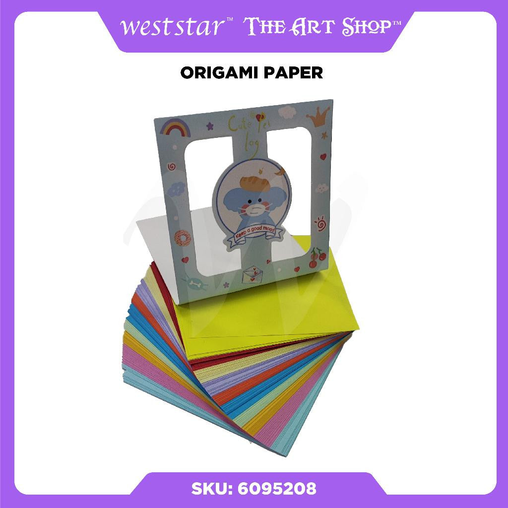 Origami Paper Crane Square Paper Folded Papercraft Kertas Colorful DIY Paper Folding Paper