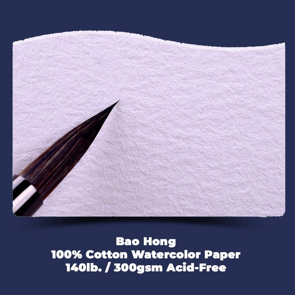 [WE-ARTS] BAOHONG Watercolour paper - ARTIST Grade, COLD PRESS (GREEN PURE) 300gsm