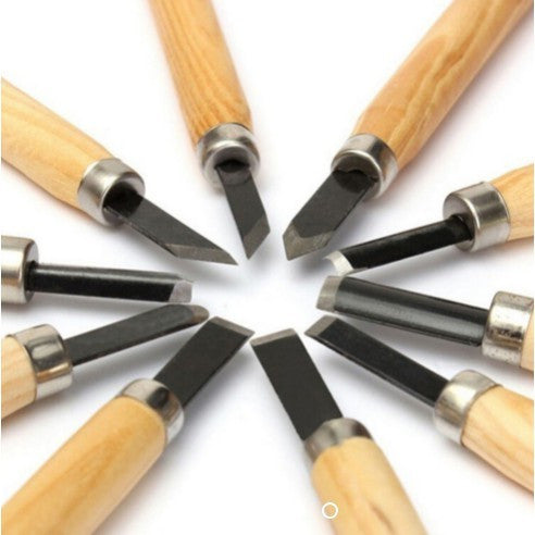 [WESTSTAR] Bamboo Handle Carving Tool Set/ Carving Knife / Art Tools Sculpting /Alat Pahat Kayu Ukir -Set of 6pcs/10pcs
