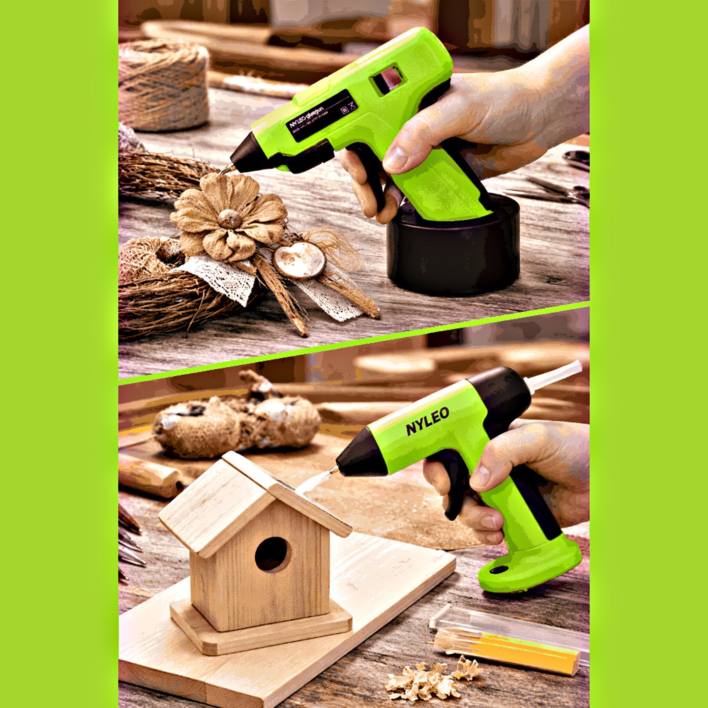 NYLEO Wireless Lithium Glue Gun NL246 / NL242 Cordless Glue Gun- Small Glue Gun