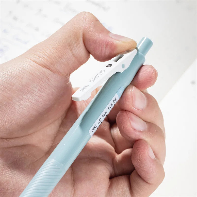 [WETAS] DELI EG58 Gel Pen Comfort Grip Smooth Writing 0.5mm (BLUE / BLACK ) - Single pc