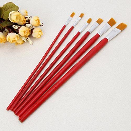 [WETAS] FLAT Nylon Brush Set Flat Brush Set Nylon Painting Brush - Economical (Long handle / Short Handle)
