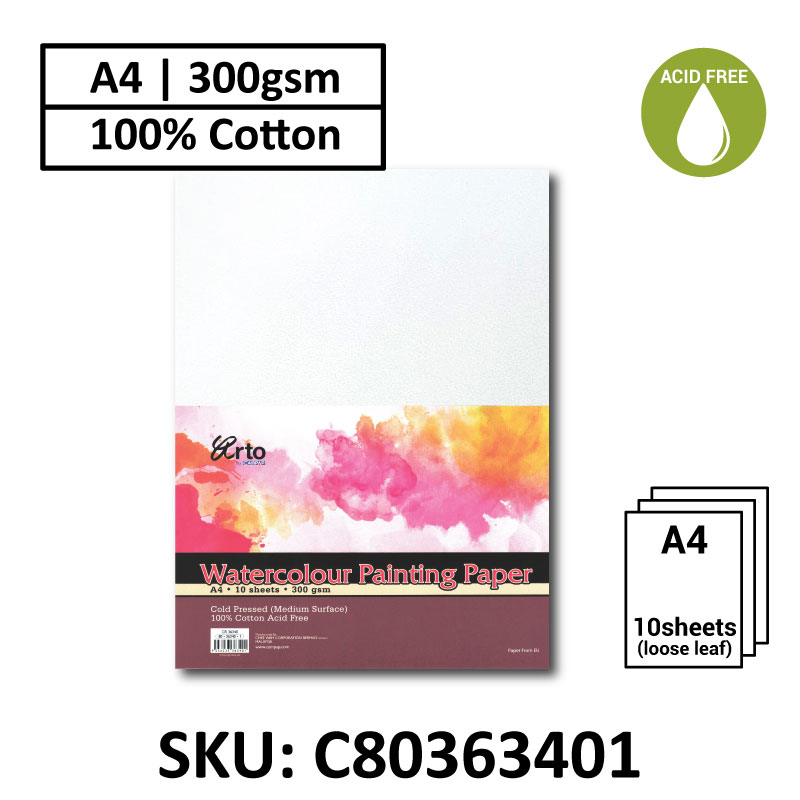 A3, A4 Campap Watercolor Paper (10 x Loose Sheet) | 200gsm / 300gsm