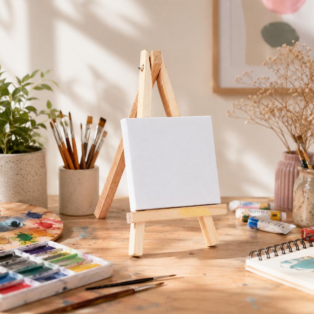 Mini Easel Set with Canvas Small Painting Canvas with Mini Easel Canvas Kit