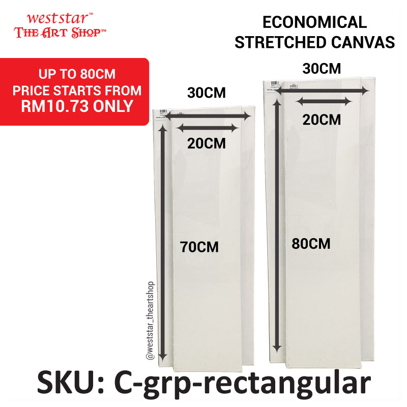 Stretched Canvas - (Economical) | Rectangular / Oblong (Up to 80cm)