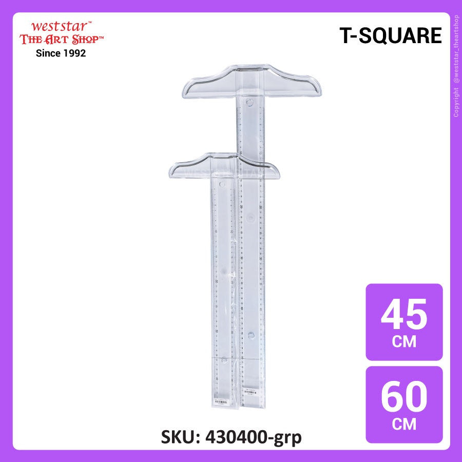 [WETAS] Plastic T-Square Plastic T Square / T ruler / Pembaris T (ATR-1 / ATR-2) 45cm or 60cm