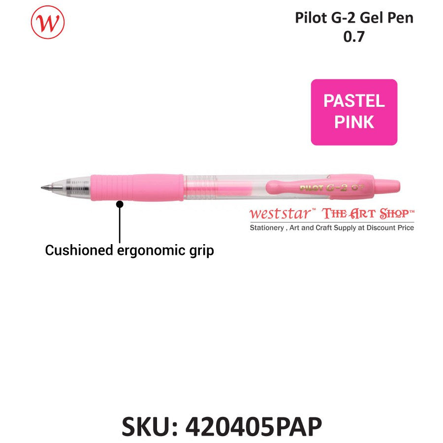 PILOT G2 Gel Pen, Pilot Retractable Gel Pen, Pilot G-2 Gel Pen (METALLIC / PASTEL COLOR) 0.7mm