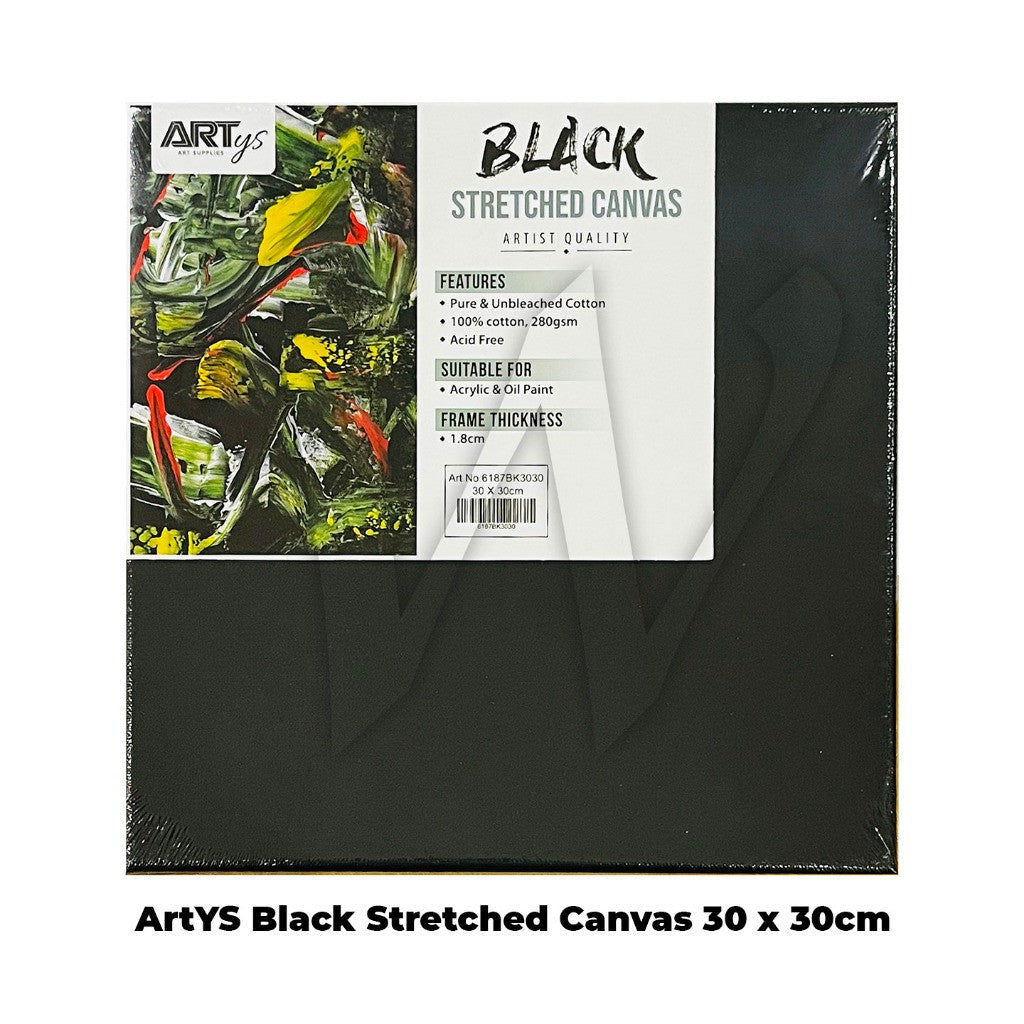 [WETAS] ARTYS Black Stretched Canvas Painting Canvas Black Canvas Painting 280gsm