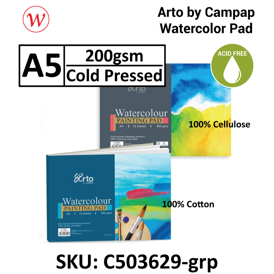 A5 Arto by Campap Watercolor Pad 12sheets | 200gsm
