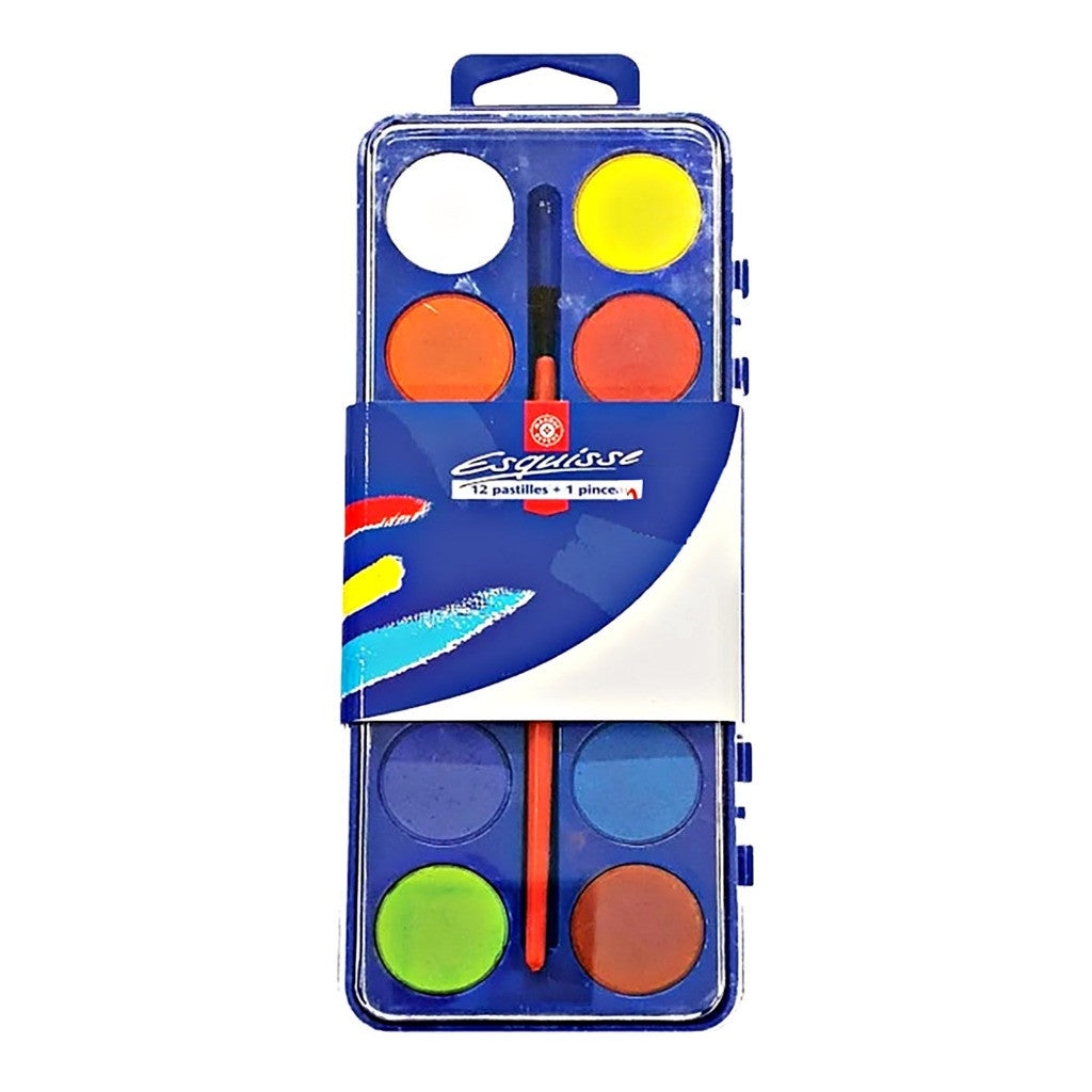Esquisse Watercolor Half Pan Set | 12colors, Watercolour, Water Color, Cat Air Warna Air