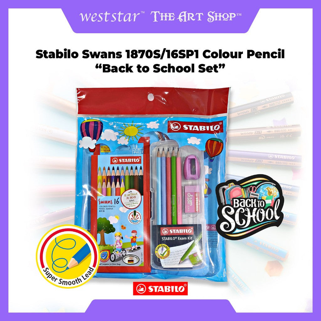 [WE-ARTS] Stabilo Swans 1870S/16SP1 Colour Pencil Back to School Set