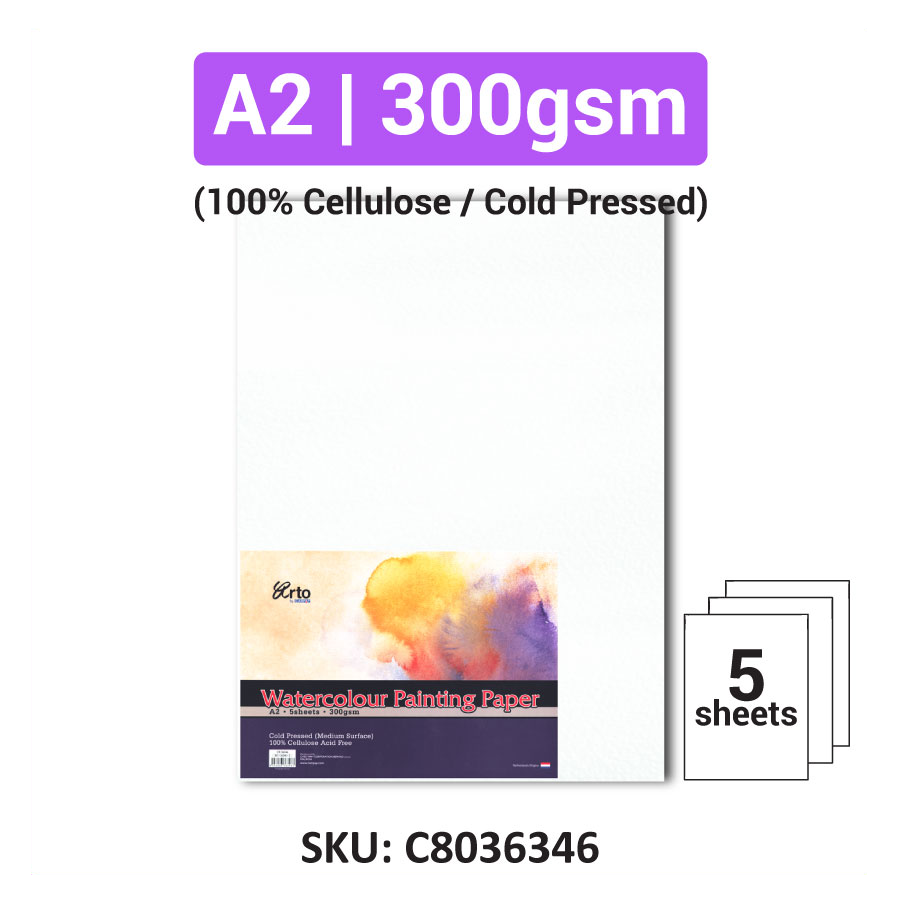 A1 A2 Arto Watercolor Paper 5 sheets | A1 A2 - 200gsm 300gsm