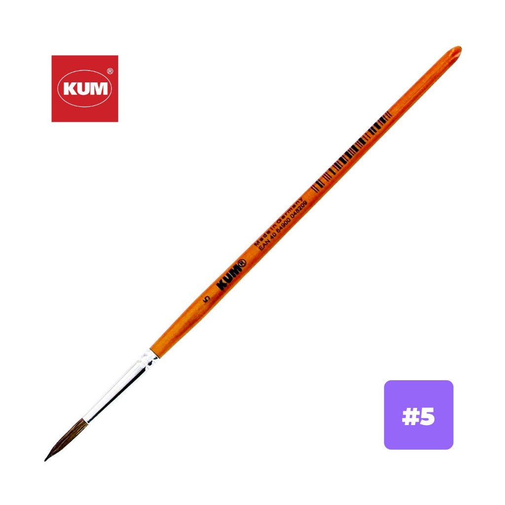 [WE-ARTS] Kum Fine Pony Hair Brush | Size 00–16 | For Students, Artists & Hobbyists