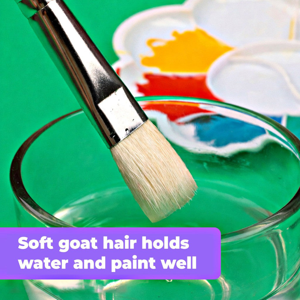 [WE-ARTS] Flat Goat Hair Brush LG7525 Long Handle - No.0 to 12