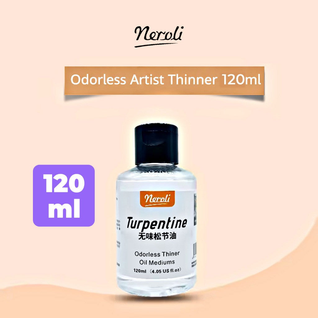 Neroli Turpentine Odourless Thinner Oil Medium For Oil Painting - 120ml & 500ml