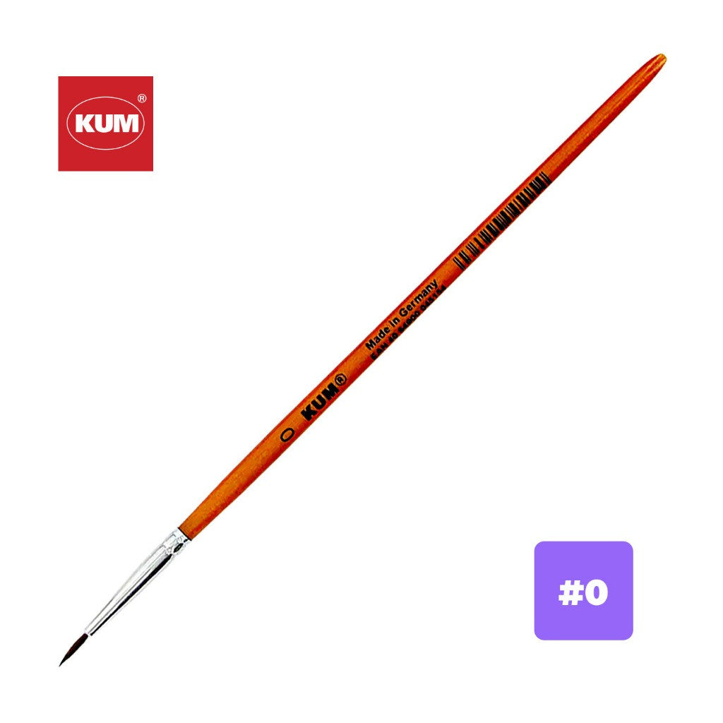 [WE-ARTS] Kum Fine Pony Hair Brush | Size 00–16 | For Students, Artists & Hobbyists