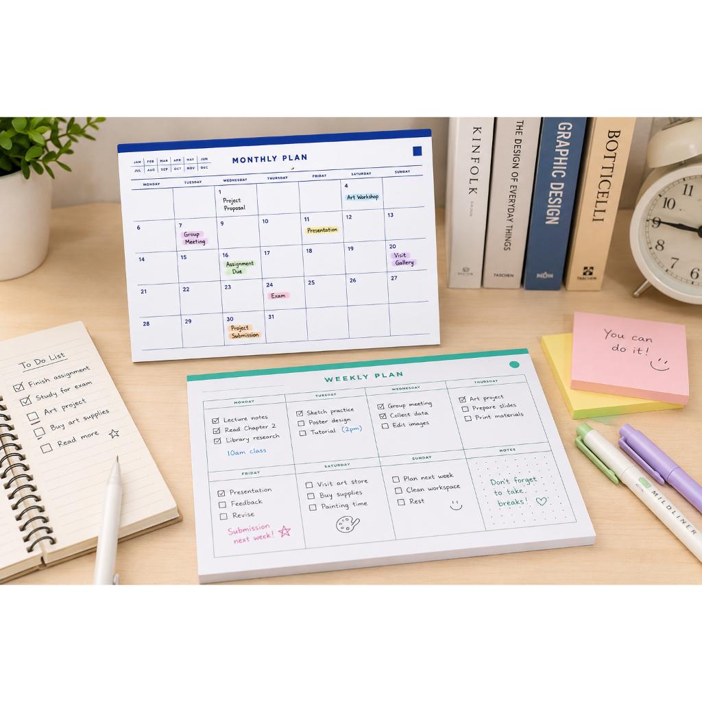 [WE-ARTS]  Elephant Plan Sticko Note Monthly / Weekly 140x100mm