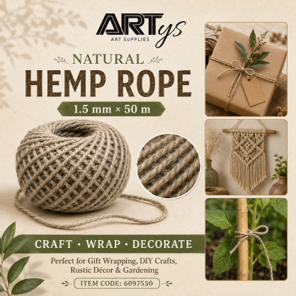 [WE-ARTS] Natural Hemp Rope Jute Hemp Rope Tali Guni Jute | Crafts . DIY 1.5mm x 50m