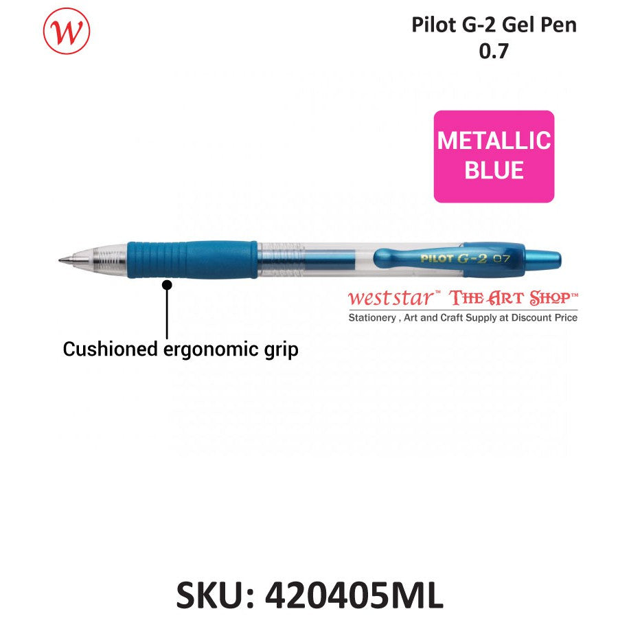 PILOT G2 Gel Pen, Pilot Retractable Gel Pen, Pilot G-2 Gel Pen (METALLIC / PASTEL COLOR) 0.7mm
