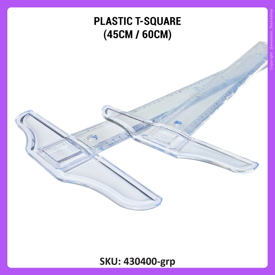 [WETAS] Plastic T-Square Plastic T Square / T ruler / Pembaris T (ATR-1 / ATR-2) 45cm or 60cm