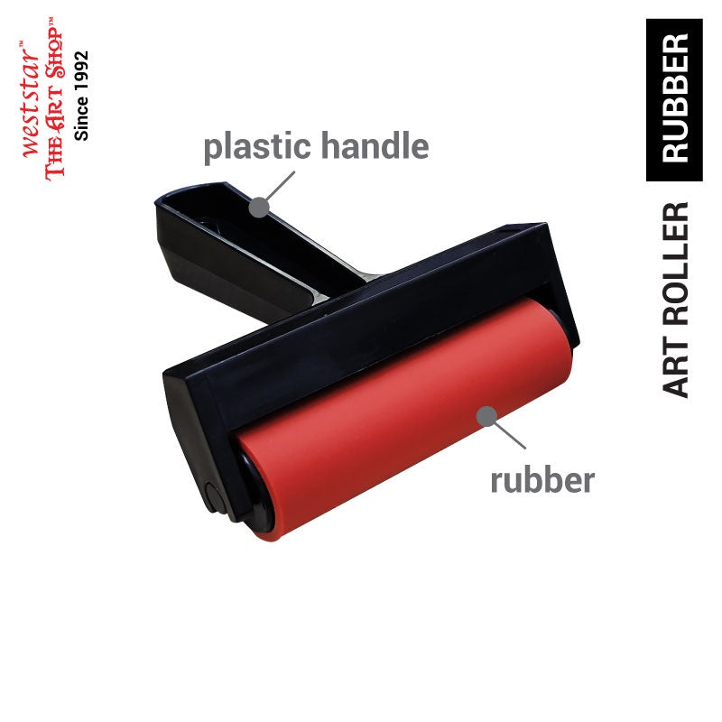 Art Roller / Rubber Brayer for Printmaking with plastic handle-NOTINUSED