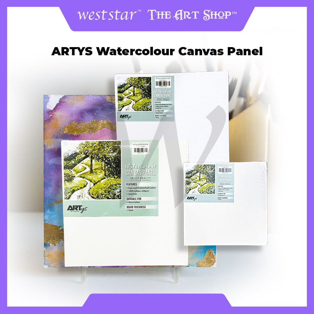 ARTYS Watercolour Canvas Panel Canvas Board for Watercolour Painting Frame Kanvas Lukis Drawing Canvas Panel