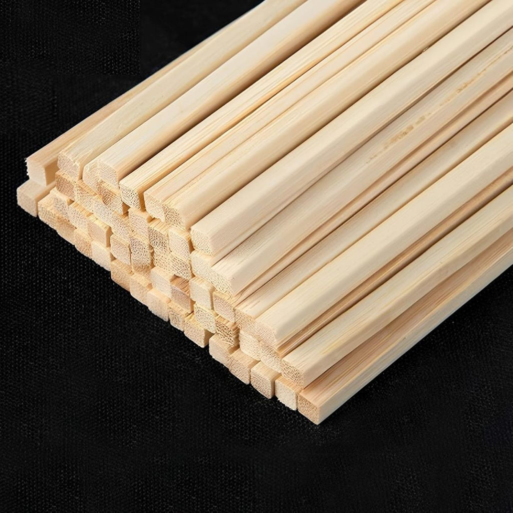 [WETAS] Square Natural Bamboo Sticks, Bamboo Strips, Strong Natural Bamboo Sticks for Craft Batang Buluh - Length 40cm