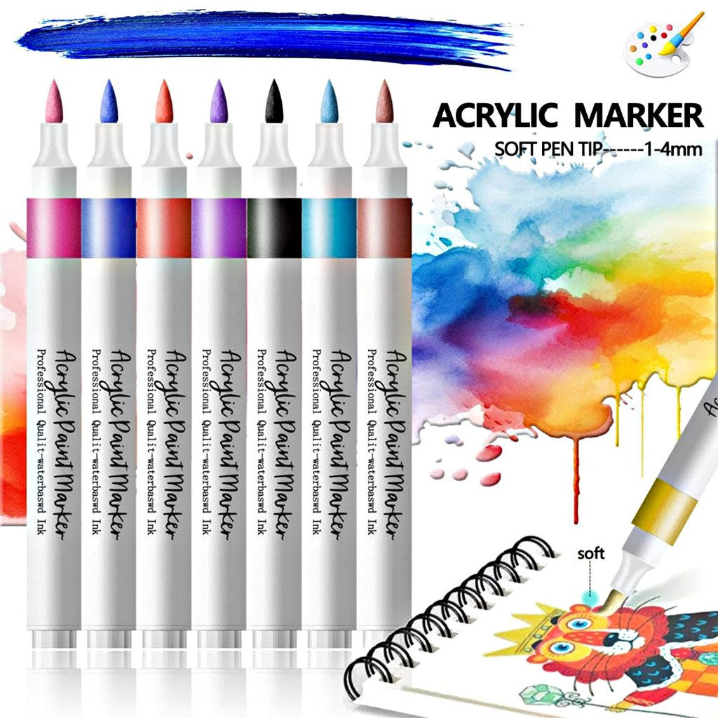 AW-1996 Art Walker Acrylic Marker Set SOFT NIB Acrylic Marker Set | 12/24/36/48/60/80 Colors,Vibrant Smooth Ink