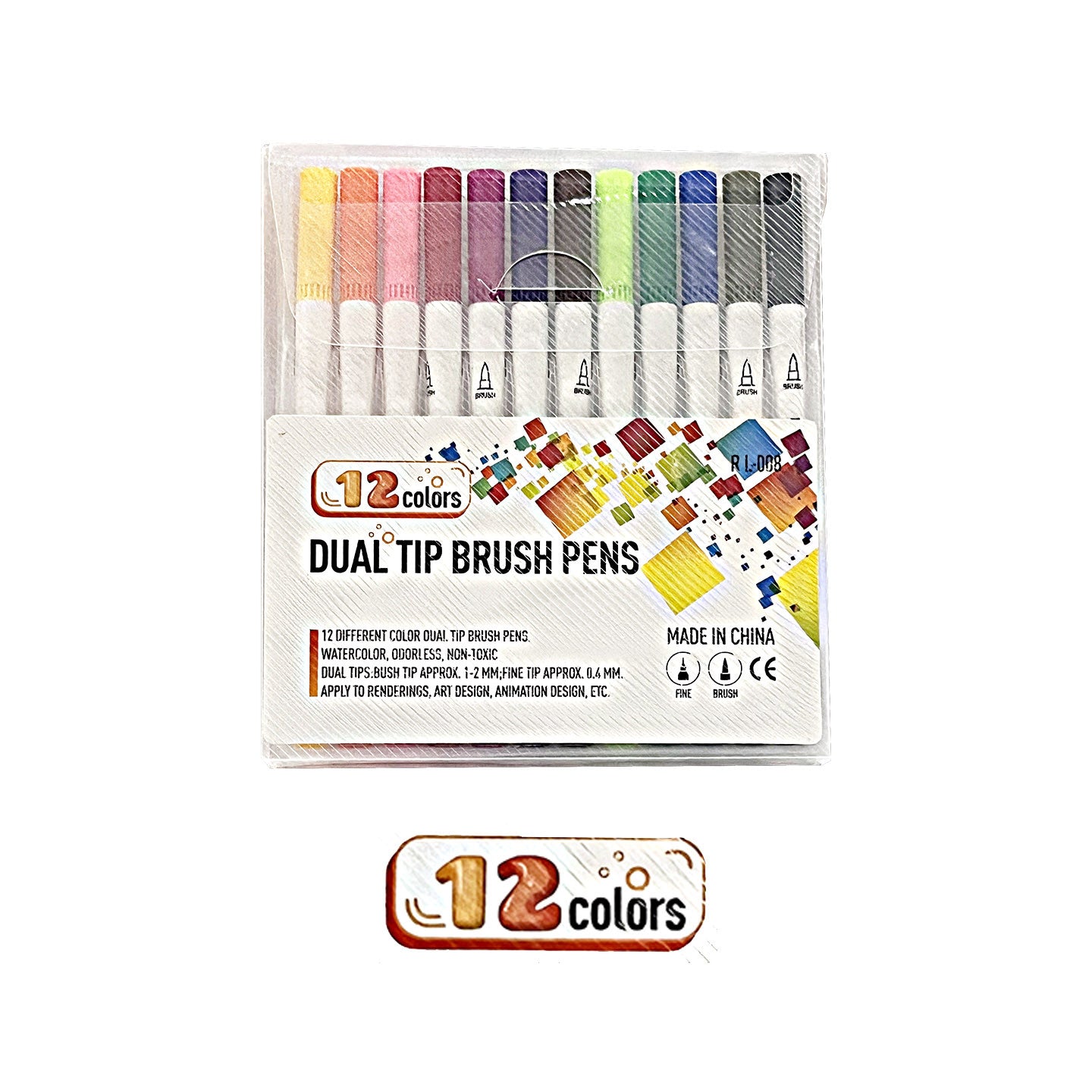 [WETAS] AW-008 Watercolour Marker Dual Tip Brush Pen Set Drawing Art Supplies Marker Pen Set Twin Tip Marker Pen Colour