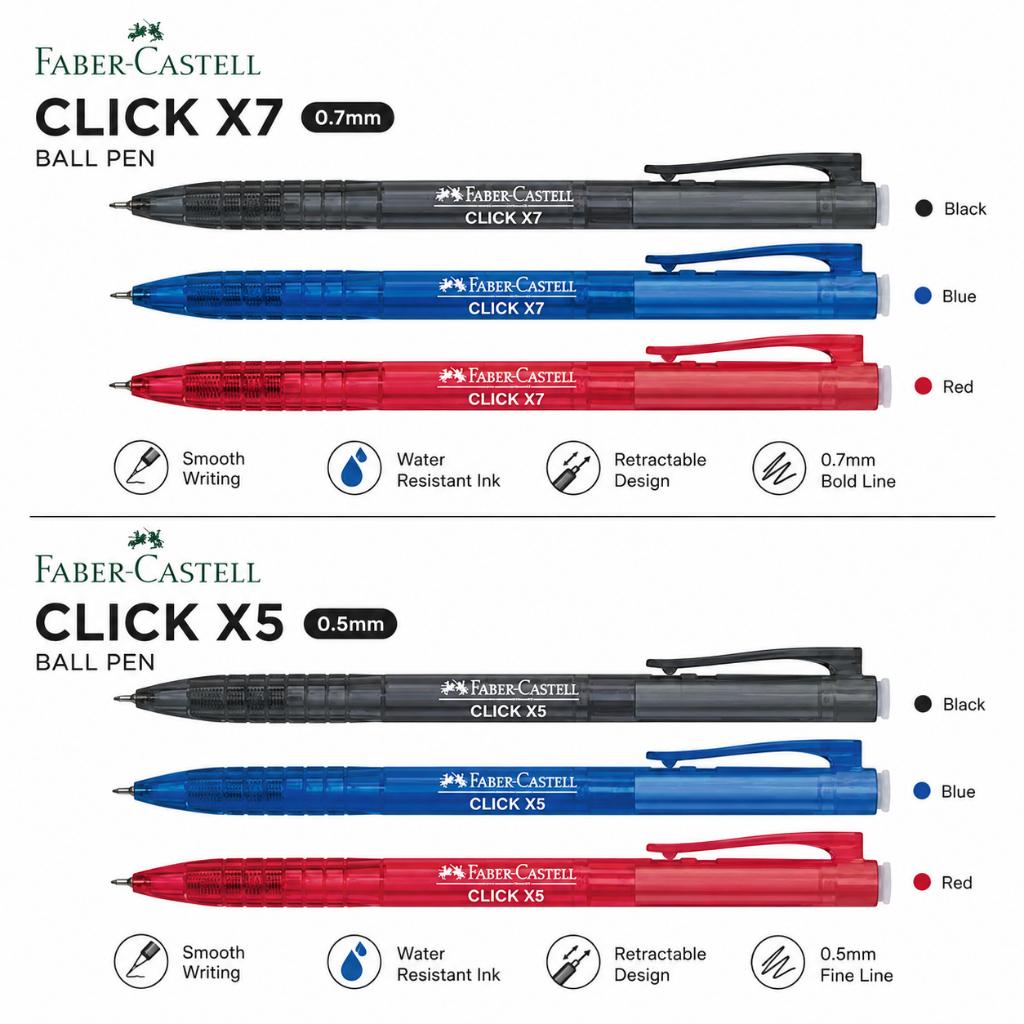 [WE-ARTS] Faber-Castell Click X7/X5 Ball Pen Click X5 X7