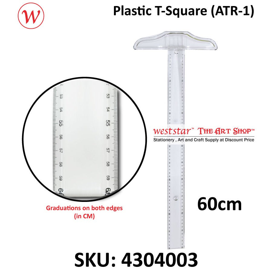 [WETAS] Plastic T-Square Plastic T Square / T ruler / Pembaris T (ATR-1 / ATR-2) 45cm or 60cm