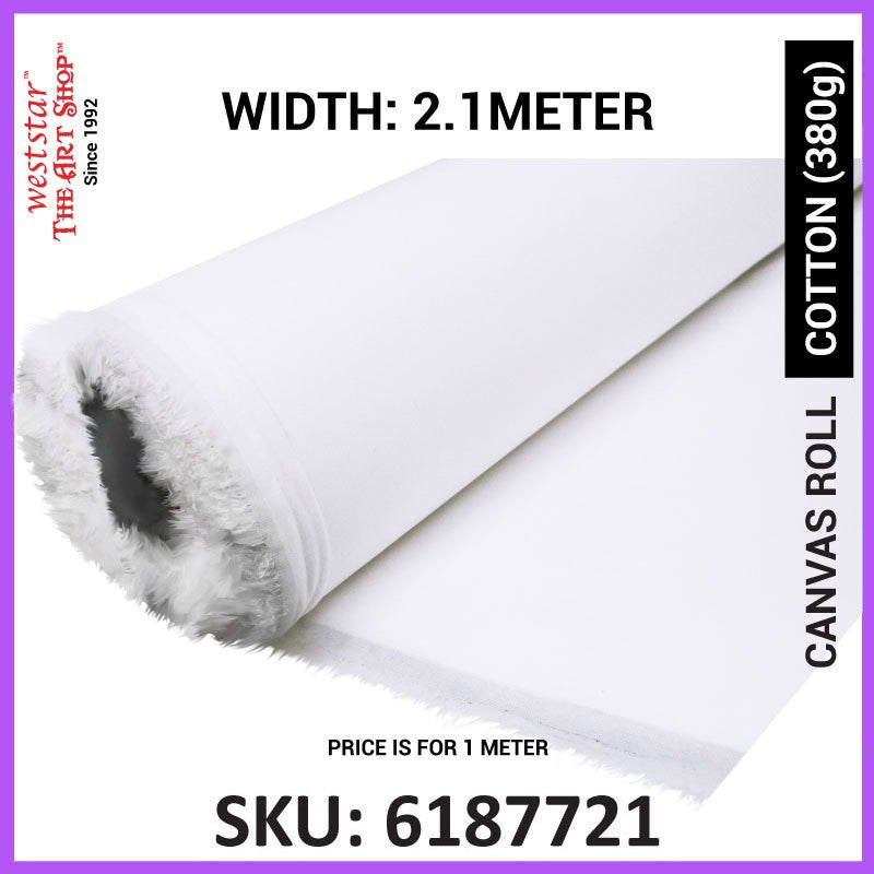 [WETAS] Artist Primed Cotton / Linen / Jute / Fibre Canvas Roll Canvas Fabric Kain Canvas Lukisan Canvas Cloth Fabric