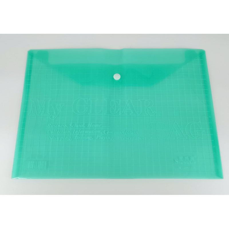 MOOTYS A4/A3 Button Pocket File Landscape Button My Clear Bag Document File Transparent File Holder A3/A4 MT-113