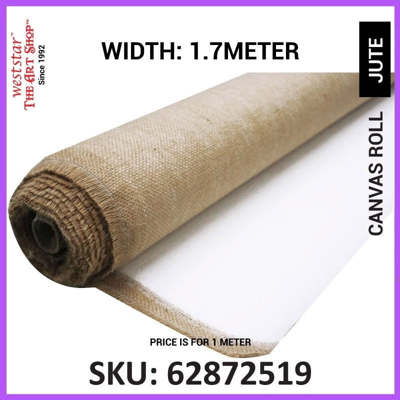 [WETAS] Artist Primed Cotton / Linen / Jute / Fibre Canvas Roll Canvas Fabric Kain Canvas Lukisan Canvas Cloth Fabric