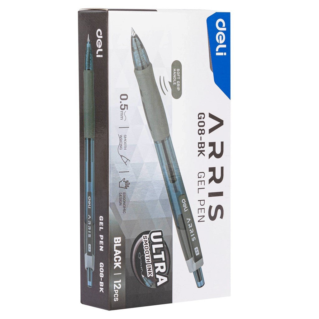 [WETAS] DELI EG08 ARRIS Gel Pen 0.5mm (BLUE / BLACK ) - Single pc