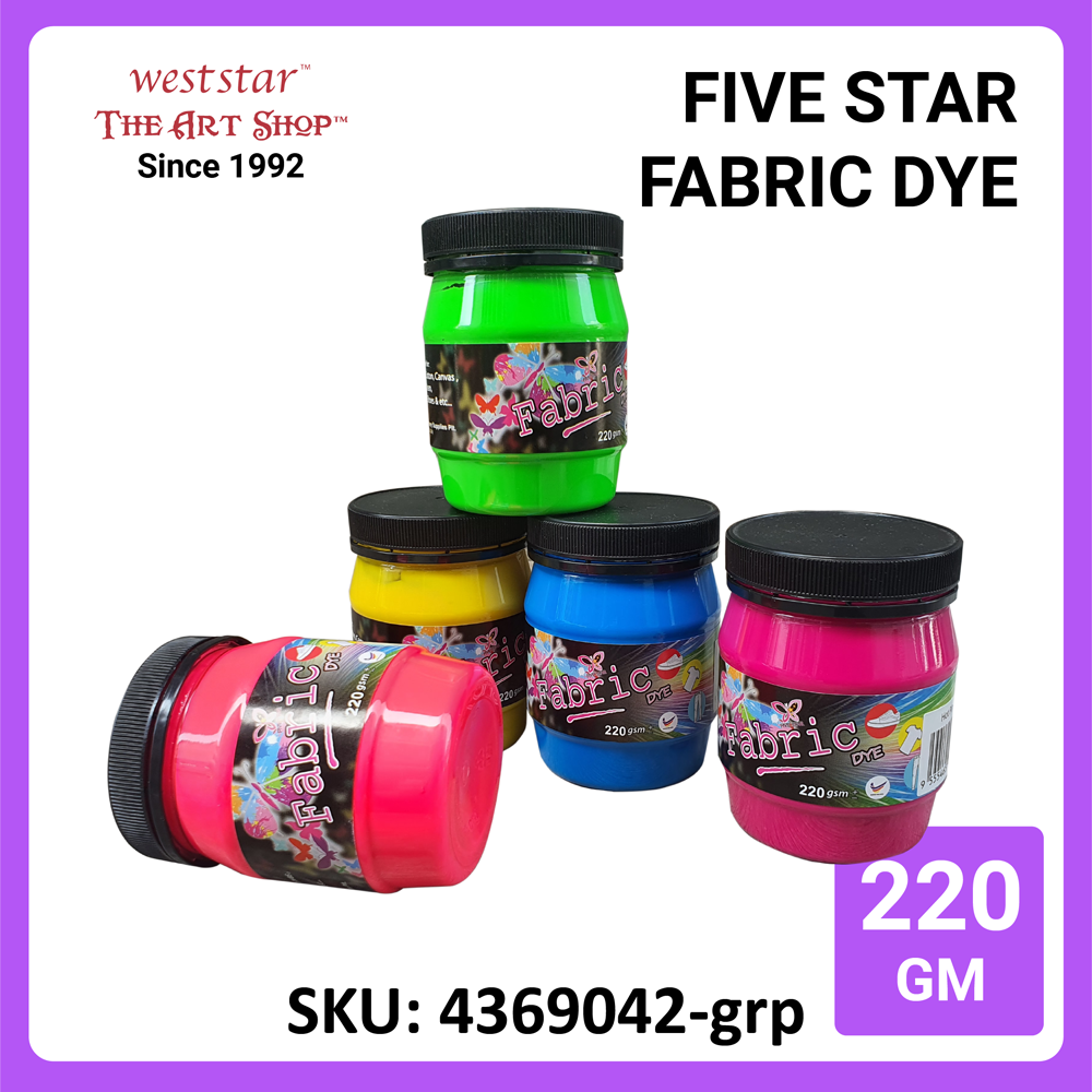 Five Star Fabric Dye 220gm - Standard Color | Weststar The Artshop