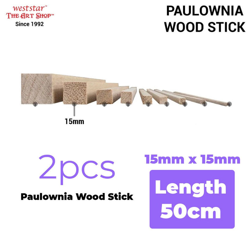 [WETAS] Paulownia Wood Stick Wooden Stick Lightweight Strong Wooden Craft Stick - 50cm length