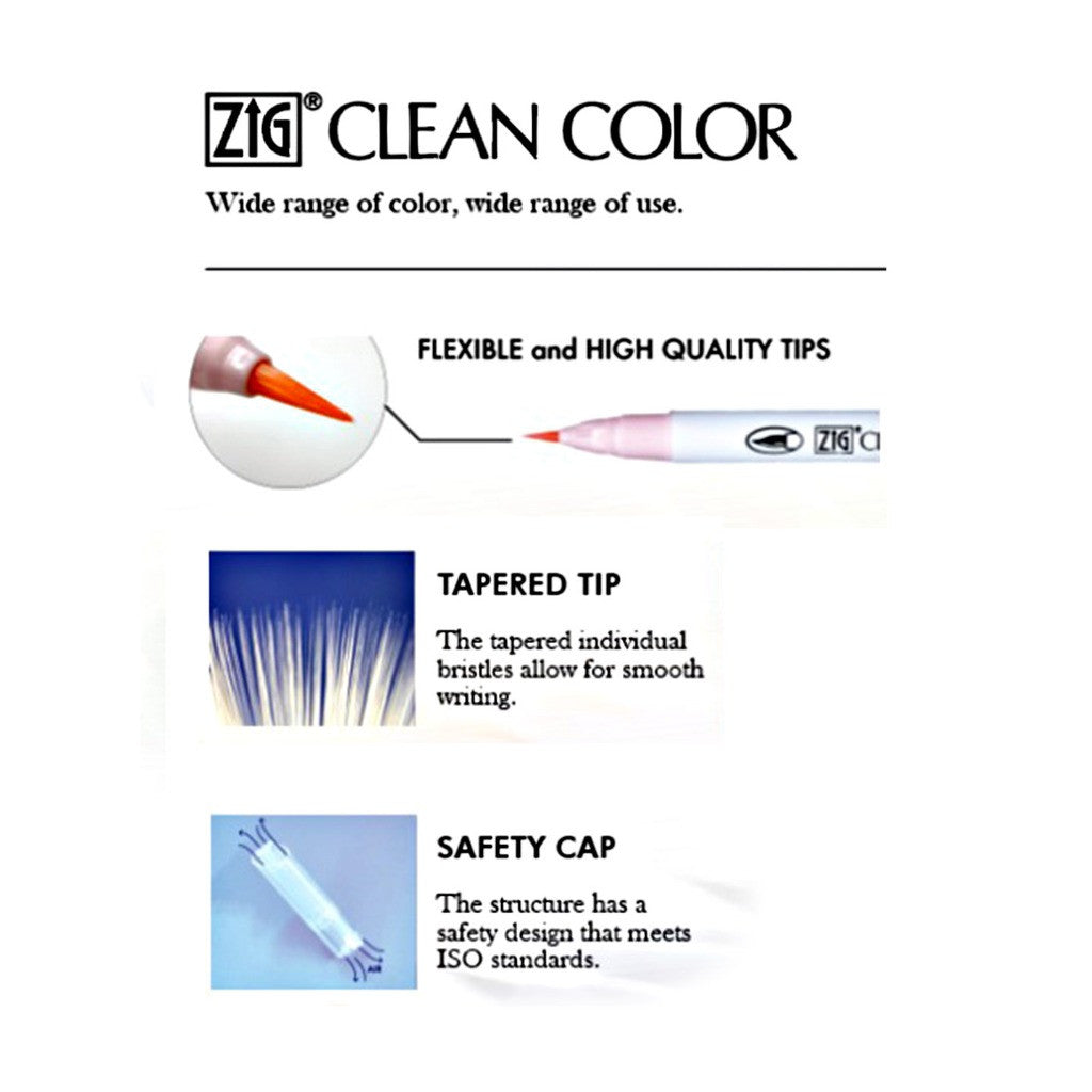 [WESTSTAR] KURETAKE ZIG Clean Color Real Brush Pen Water Color Brush Pen (Single Pc)