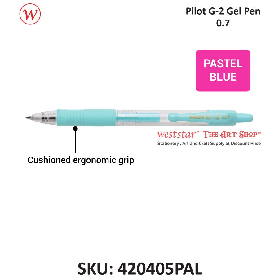 PILOT G2 Gel Pen, Pilot Retractable Gel Pen, Pilot G-2 Gel Pen (METALLIC / PASTEL COLOR) 0.7mm
