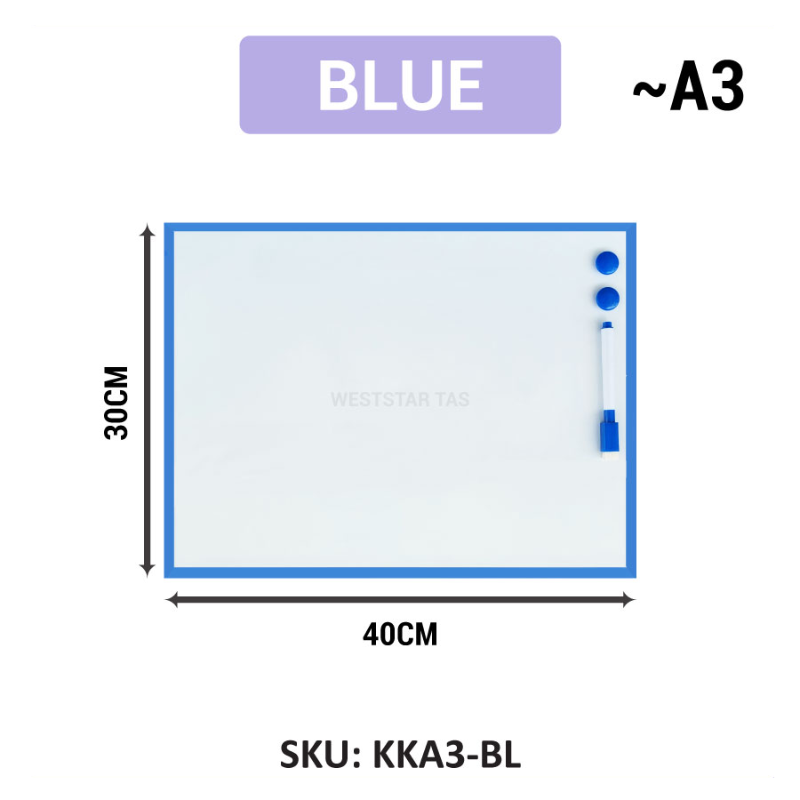 Writebest KIKI Magnetic Whiteboard A5, A4, A3