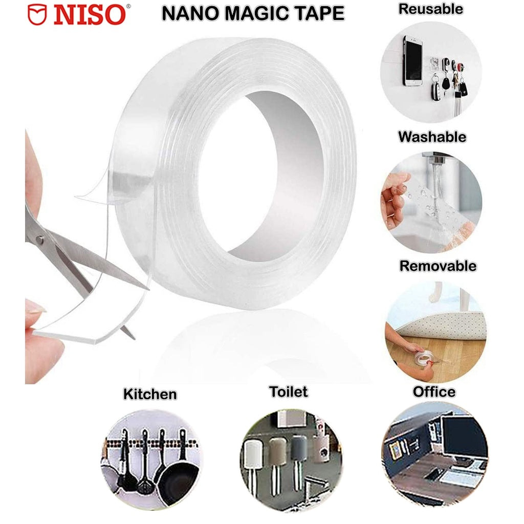 [WESTSTAR] NISO Nano Magic Tape (20mm *1.5m) / Double Sided Nano Adhesive Tape / Reusable Double Tape / Transparent Tape / Double Tape